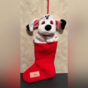 Vintage 1990s Disney 101 Dalmatians Patch Dog Plush Stuffed Christmas Stocking